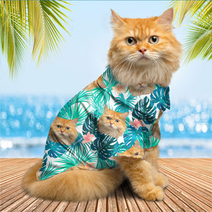 Personalized Cutie Kitty Hawaiian Shirt, Custom Pet Photo Gift