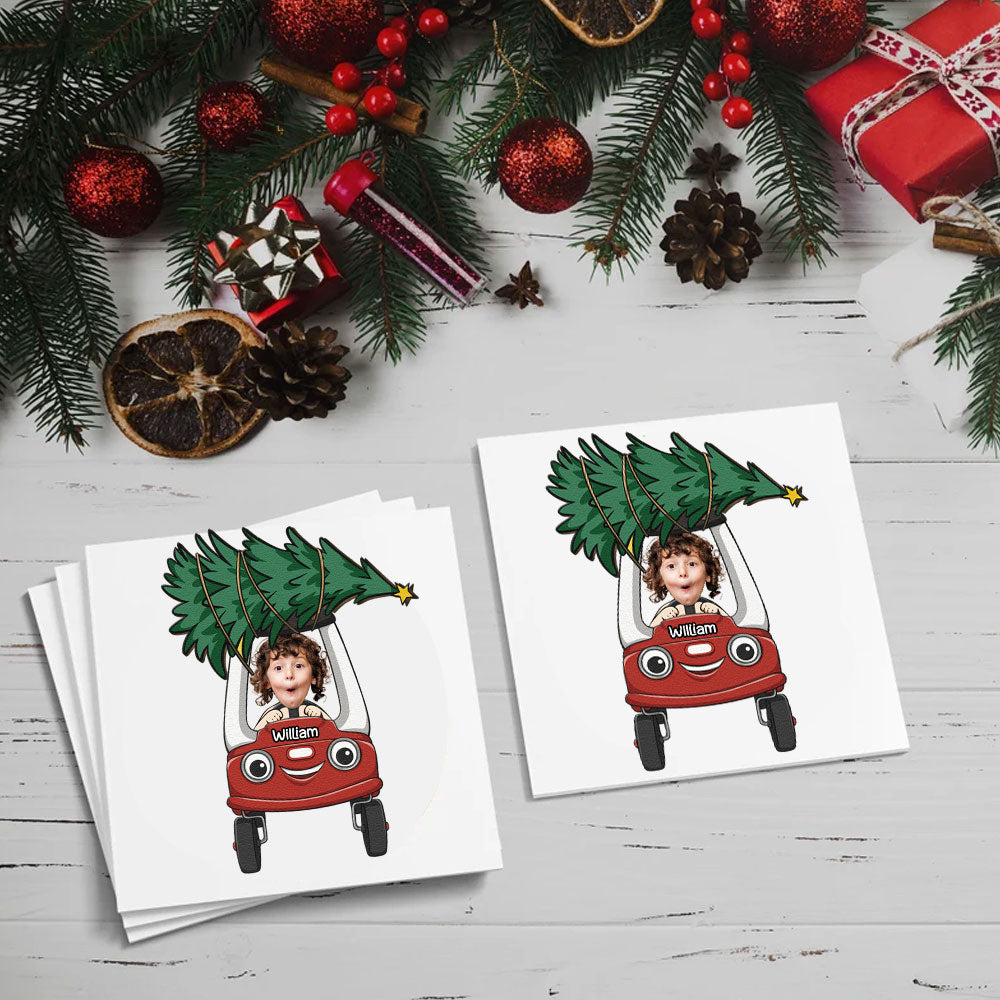 Christmas Tree On Car, Custom Photo And Text Temporary Tattoo, Personalized Tattoo, Fake Tattoo