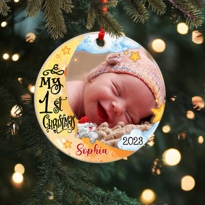 My First Christmas - Personalized Custom Shaped Wooden Ornament - Gift For Baby