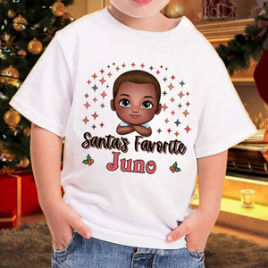 Santa's Favorite, Custom Appearance And Name - Personalized Kid Christmas T-Shirt - Gift For Family, Gift For Kids