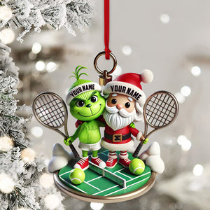 Couple Tennis Home Decor Christmas Ornament, Personalized Ornament