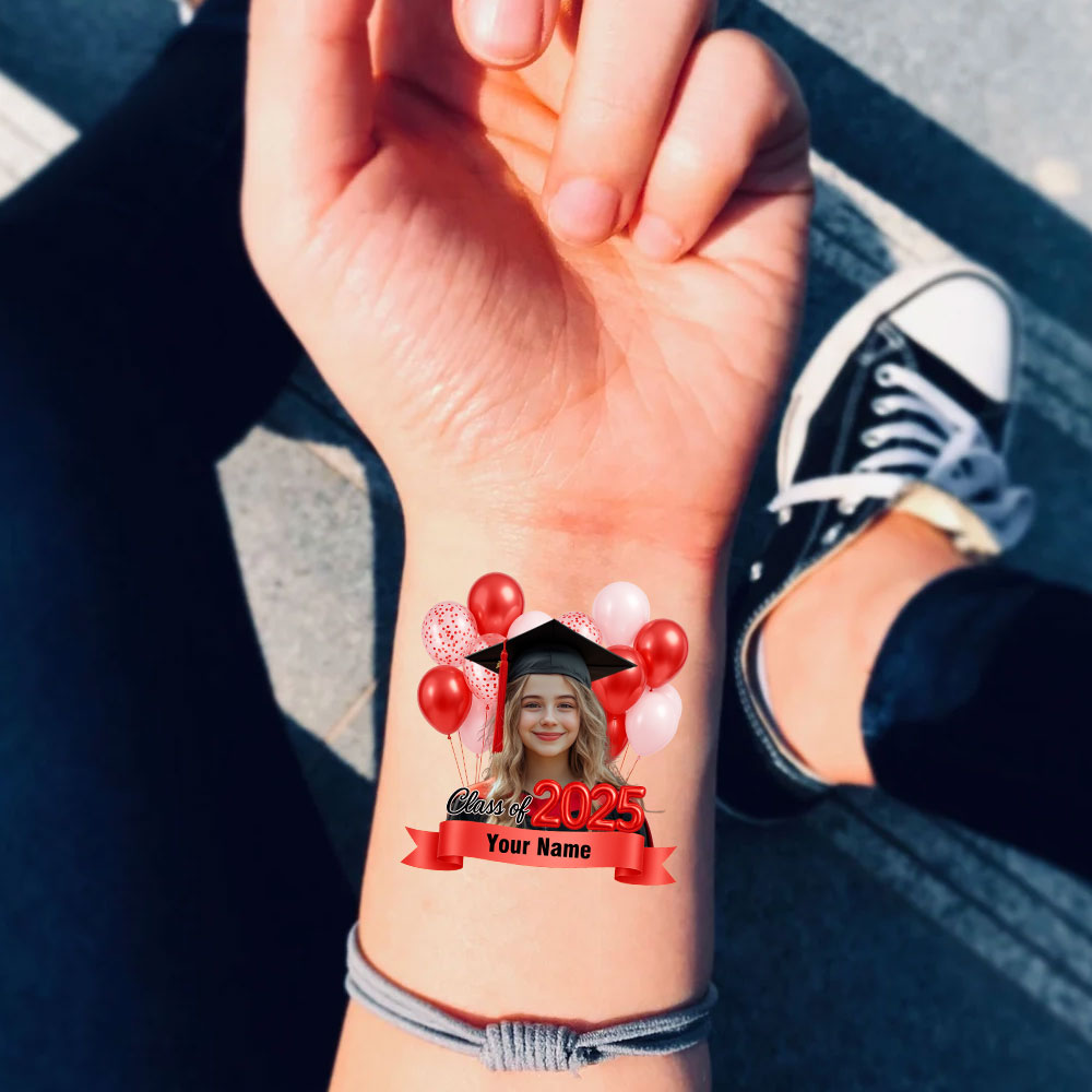 Class Of 2025 Graduation Tattoo Gift, Custom Temporary Tattoo, Personalized Tattoo, Fake Tattoo
