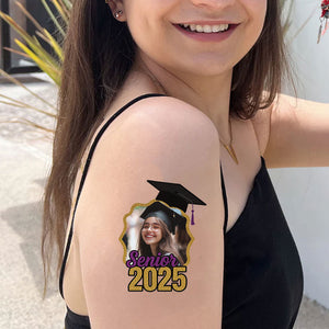 Senior 2025 Graduation Tattoo Gift, Custom Temporary Tattoo, Personalized Tattoo, Fake Tattoo
