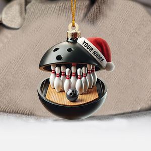 Bowling Lover Christmas Ornament, Personalized Ornament