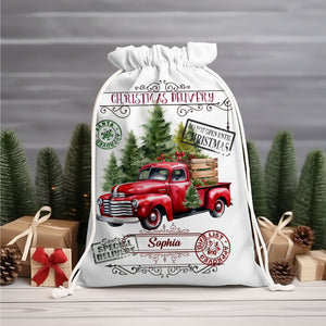 Christmas Delivery Car Custom Text, Personalized String Bag, Christmas Gift