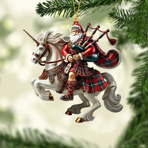 Santa Rider On Horseback Christmas Ornament, Personalized Ornament