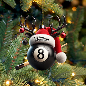 Billiard Ball Christmas Ornament, Personalized Ornament