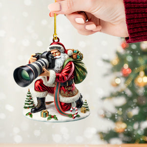 Santa Photographer Home Decor Christmas Ornament, Personalized Ornament