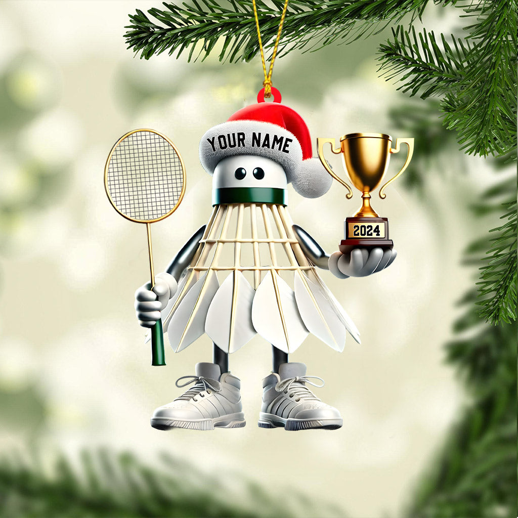 Badminton Champion Decor Christmas Ornament, Personalized Ornament