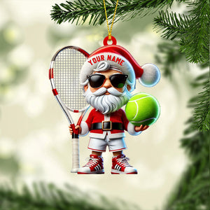 Tennis Santa Christmas Home Decor Christmas Ornament, Personalized Ornament