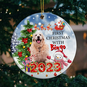 First Christmas With - Personalized Ceramic Ornament - Gift For Christmas, Family Gift, Gift For Pet Lover