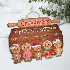 Perfect Batch Cookies Family - Personalized Wooden Door Sign - Family Gift, Christmas Gift