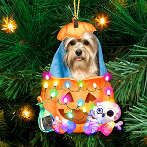 Happy Halloween Pumpkin Pet  - Custom Photo, Personalized Acrylic Ornament - Gift For Pet Lover