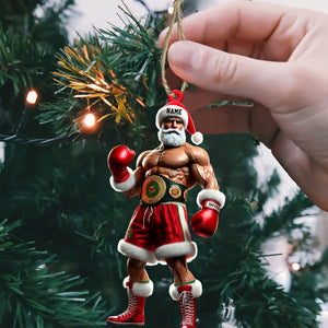 Custom Ornament, Christmas Boxing Santa Ornament, Christmas Decor