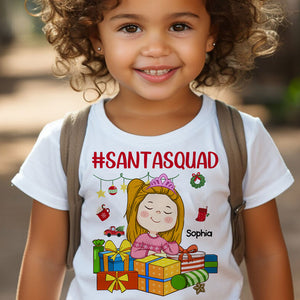 The Santa Squad, Custom Appearance And Name - Personalized T-Shirt - Gift For Family, Gift For Kids