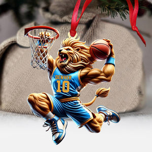 Lion Basketball Christmas Ornament, Personalized Ornament