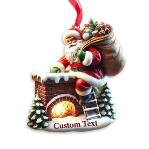 Custom Ornament, Santa On The Roof Ornament, Christmas Decor