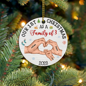 Our 1st Christmas As A Family - Personalized Custom Shaped Wooden Ornament - Gift For Family