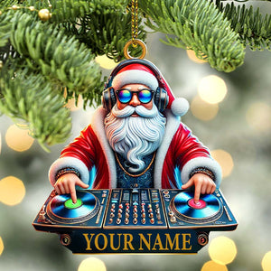 Custom Ornament, Santa DJ Ornament, Christmas Decor