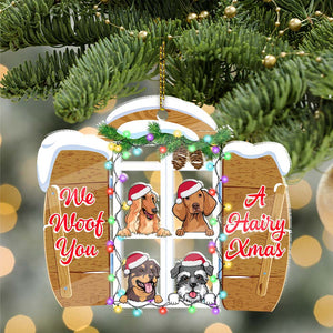 We Woof You A Hairy Xmas- Custom Pet, Personalized Acrylic Ornament - Gift For Christmas, Gift For Pet Lover