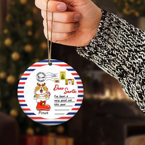 Dear Santa We've Been Very Good Cats This Year - Personalized Christmas Ceramic Ornament - Gift For Cat Lover