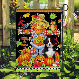 Happy Fall Y'all - Personalized Pet Photo And Name Flag - Gift For Pet Lovers