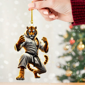 Tiger Karate Ornament, Personalized Ornament