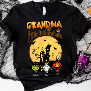 Grandma Of Little Monsters - Custom Appearance And Name - Personalized T-Shirt - Halloween Gift - Gift For Family