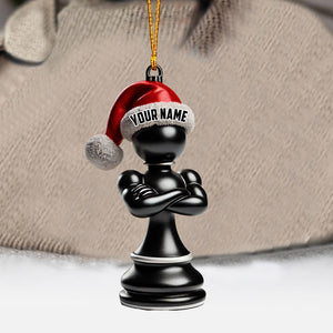 Black And White Chess Christmas Ornament, Personalized Ornament