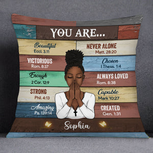 You Are Beautiful Victorious Enough Strong - Custom Appearances And Names - Personalized Pillow, Gift For Family