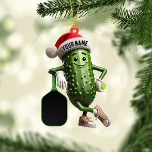 PickleBall Ornament, Cucumber Christmas Ornament, Personalized Ornament