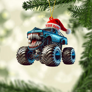 Monster Truck Home Decor Christmas Ornament, Personalized Ornament