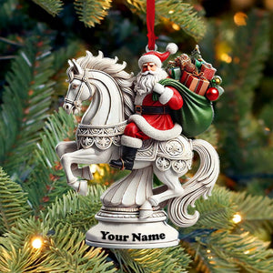 Chess Santa Christmas Ornament, Personalized Ornament