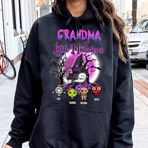 Grandma Of Little Monsters - Custom Characters And Name - Personalized Hoodie - Halloween Family Gift