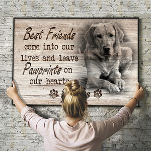 Best Friends Come Into Our Lives And Leave Pawprints On Our Hearts, Personalized Canvas, Gift For Pet Lovers