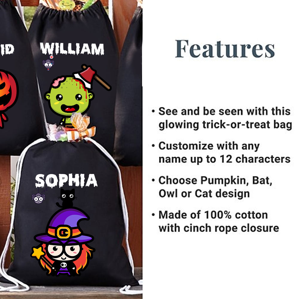 Halloween Characters - Halloween Season - Personalized String Bag, Halloween Gift