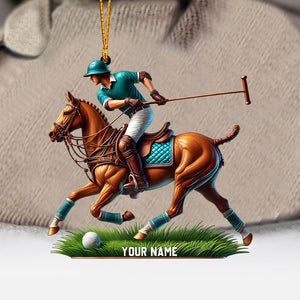 Polo Player Decor Christmas Ornament, Personalized Ornament