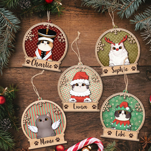 Cutie Cat With Costume - Christmas Gift For Cat Lovers - Personalized Custom Shaped Wooden Ornament