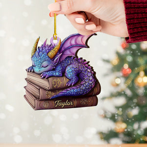 Sleeping Little Dragon Christmas Ornament, Personalized Ornament