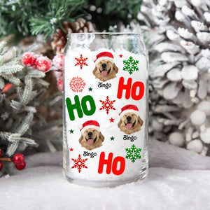 Hohoho Christmas Custom Decor  - Customization Glass Bottle, Frosted Bottle, Gift For Family, Gift For Pet Lover, Christmas Gift