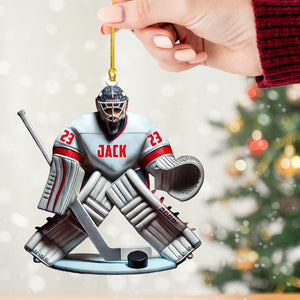 Hockey Goalie Christmas Ornament, Personalized Ornament