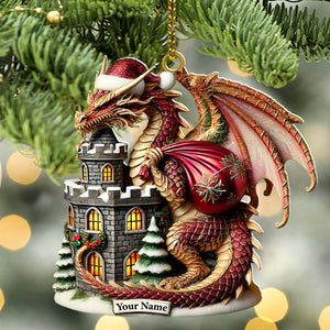 Custom Ornament, Dragon Castle Ornament, Christmas Decor