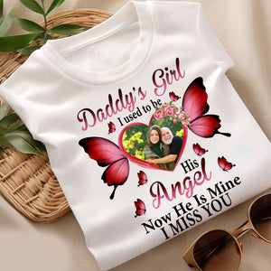 I Used To Be Mommy, Daddy Angel, I Miss You - Custom Photo - Personalized T-Shirt - Memorial Gift