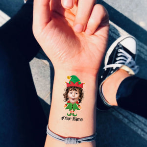 Standing Christmas Kid, Custom Photo And Text Temporary Tattoo, Personalized Tattoo, Fake Tattoo