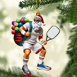 Sporty Santa Christmas Home Decor Christmas Ornament, Personalized Ornament