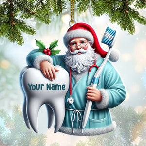 Santa Dentist Ornament, Personalized Ornament