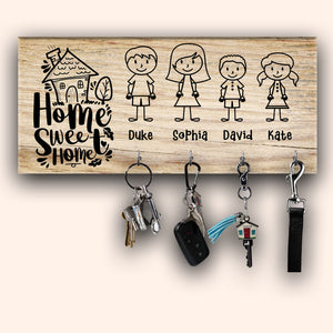 Welcome Home - Home Sweet Home - Custom Appearance And Name - Personalized Key Hanger, Key Holder - Family Gift