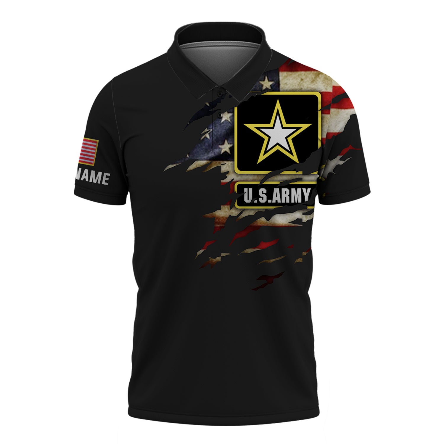 I Am Veteran - I love Freedom - I Wore Dogtags - I Have A DD-214 - Customized U.S. Veteran Black Polo Shirt, Gift For Veterans