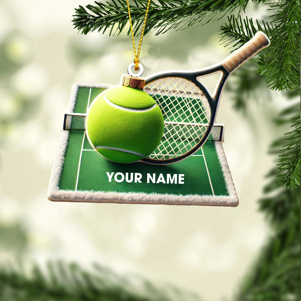 Tennis Yard Christmas Ornament, Personalized Ornament