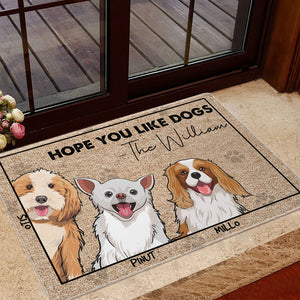 Hope You Like Dogs  - Custom Dogs And Names - Personalized Cutie Puppy Doormat - Pet Lover Gift